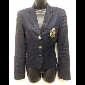 Lauren Ralph Lauren Navy Linen Blazer (US 4)